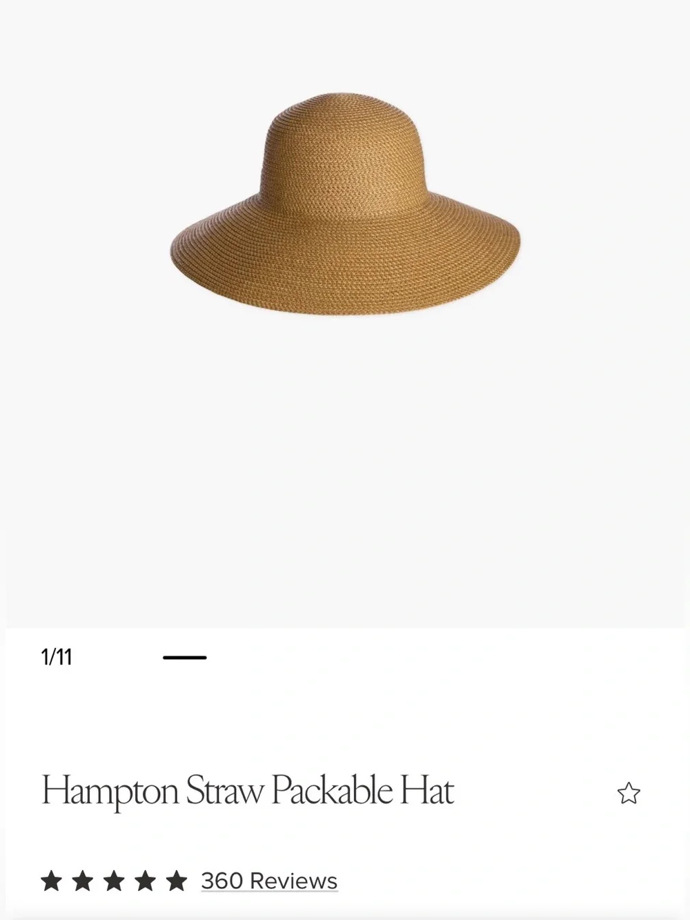 Eric Javits Hampton Straw Packable Hat in Natural 50+ SPF OSFA - Picture 2 of 8